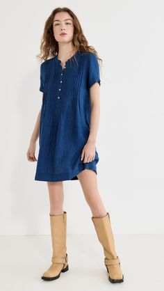 Faherty Gemina Basketweave Dress | Shopbop Casual Linen Dress With Button Cuffs For Spring, Casual Linen Dress With Button Cuffs, Casual Linen Workwear Dress With Button Closure, Casual Linen Dress For Work With Button Closure, Fitted Linen Casual Dress With Button Closure, Fitted Casual Linen Dress With Button Closure, Casual Fitted Linen Dress With Button Closure, Casual Linen Dress With Buttons For Work, Casual Linen Workwear Dress With Buttons