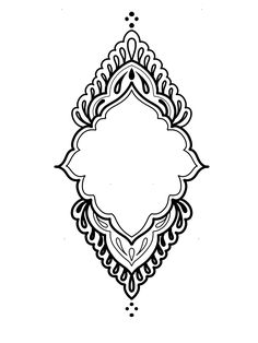 a black and white drawing of an ornate design