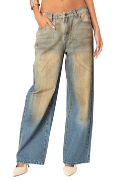 A slouchy fit and grungy wash bring favorite status to jeans cut from sturdy nonstretch denim. Zip fly with button closure Five-pocket style 100% cotton Machine wash, dry flat Imported Mud Jeans, Visionary Fashion, Slouchy Jeans, Jeans Low Rise, Jeans Low, Swimwear Dress, Low Rise Jeans, Jeans Online, Party Tops