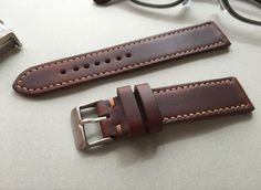 Handmade Chocolate brown Horween Chromexcel watch band in 18mm, 19mm, 20mm, 21mm, 22mm Custom Handmade Brown Watch Bands, Handmade Brown Watch Accessories For Everyday Use, Brown Handmade Adjustable Watch Band, Brown Leather Strap Watch Band As Gift, Handmade Adjustable Brown Watch Band, Classic Handmade Adjustable Watch Band, Handmade Adjustable Brown Watch Accessories, Adjustable Handmade Brown Watch Bands, Vintage Handmade Watch Bands For Everyday Use