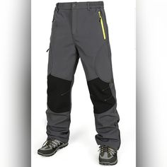 Fabric Type 92% Polyester, 8% Spandex About This Item Muaney Mens Winter Pants Would Repels Rain And Snow, Seal Out The Wind, And Keep You Warm And Light Muaney Mens Hiking Pants Are Crafted Of High-Quality Water-Repellent Polyester Outer Material And Warm Fleece Lined Hiking Practical Pockets With An Elastic Waist, Suitable For Most People. 2 Slant Zippered Pockets,1 Back Zippered Pockets Provide Space For Your Personal Belongings During Outdoor Excursions Lined With Warm Fleece Hiking Gray Winter Pants For Outdoor Activities, Gray Winter Outdoor Pants, Gray Winter Pants For Outdoor, Gray Winter Bottoms For Outdoor Activities, Waterproof Winter Pants For Outdoor, Waterproof Outdoor Pants For Winter, Waterproof Outdoor Winter Pants, Winter Outdoor Waterproof Pants, Waterproof Pants For Winter Outdoor Activities