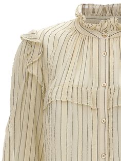 Chemise en coton à rayures «idety» avec détail à volants, fermeture de bouton, manches à remise à long terme.Marant EtoileChemise 'idety'Fidèle à la taille
Taille française Striped Long Sleeve Blouse For Daywear, Chic Long Sleeve Blouse With Vertical Stripes, Chic Long Sleeve Blouse With Striped Sleeves, Fitted Striped Blouse With Ruffles, Striped Blouse With Button Cuffs For Daywear, Chic Vertical Stripes Shirt For Daywear, Striped Long Sleeve Top With Ruffles, Pinstripe Long Sleeve Blouse For Summer, Elegant Long Sleeve Tops With Striped Cuffs