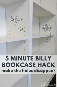 Libreria Billy Ikea, Billy Regal Hack, Bookcase Hack, Billy Ikea, Ikea Built In, Ikea Desk Hack, Billy Bookcases, Billy Bookcase Hack, Billy Regal