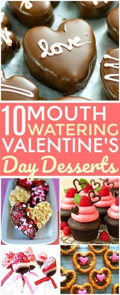 valentine's day desserts with chocolate hearts and heart shaped cookies