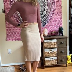 Brand New Cream Pencil Skirt! Black Ruffled Skirt, Cream Pencil Skirt, Tan Pencil Skirt, Leopard Pencil Skirt, Leopard Print Pencil Skirt, Satin Pencil Skirt, Distressed Jean Skirt, Pink Midi Skirt, Grey Pencil Skirt