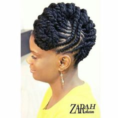 Stuffed Twist Hairstyles Updo, Flat Twists, Flat Twist Hairstyles, Twist Updo, Black Hair Updo Hairstyles, Flat Twist Updo, Ladies Hair, Twisted Updo