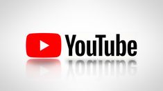 the youtube logo is shown in black and red on a white background, with its reflection