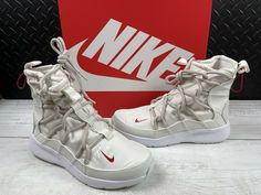 Nike Tanjun High Rise Womens Sneaker Boots SZ 8 AO0355-005 Phantom Red Sand New. Womens Sneaker Boots, Ski Shoes, Red Sand, Shoe Wardrobe, Nike Tanjun, Sneakers For Women, Flat Sneakers, Vintage Logo, Nike Logo