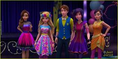 the barbie dolls are all dressed up and ready for their next performance in this video game