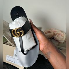 Brand New. Never Worn. Women’s Size 41. Comes With Dust Bags, Tags & Original Box. Price Non Negotiable ! Gucci Sandals, Shoes Gucci, Leather Thong Sandals, Girly Shoes, Gucci Leather, Men's Footwear, Gucci Shoes, Thong Sandals, Women's Shoes Sandals