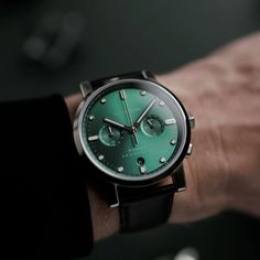 Kvantum - Konstant – Henry Archer Denmark Modern Rectangular Chronograph Watch Accessories, Luxury Modern Chronograph Watch With Stainless Steel Clasp, Luxury Modernist Men's Jewelry, Luxury Modernist Men's Gemstone Ring, Luxury Green Chronograph Watch With Tachymeter, Quantum Leap, Watch Case, Sapphire Crystal, Ice Blue