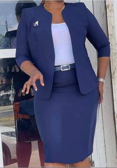 Uniform Styles For Women, Dress Suits For Women Classy Office Wear, Kaunda Suit For Women, Office Wear Women Work Outfits, Work Attire Women, Fashion Work Outfit, Fancy Short Dresses, Modest Dresses Fashion