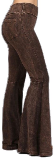 Casual Wide-leg Non-stretch Leather Pants, Chic Brown Flare Pants, Mid-rise Brown Wide Leg Pants For Fall, Casual Stretch Wide Leg Leather Pants, Casual Wide Leg Fall Leggings, Chic Brown Mid-rise Bottoms, Casual Stretch Leather Trousers, Casual Brown Wide Leg Leather Pants, Fall Flare Bottoms With Pockets