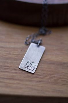 Father. Papa. Missier. Padre. (made to order - personalize - sterling silver men's dog tag) - neckla Father's Day Dog Tag Necklace Gift, Father's Day Dog Tag Necklace For Gift, Father's Day Gift Dog Tag Necklace, Father's Day Anniversary Dog Tag Necklace, Sterling Silver Dog Tag Jewelry For Gift, Sterling Silver Dog Tag Jewelry Gift, Customizable Silver Necklace For Father's Day, Everyday Stamped Dog Tag Necklace, Inspirational Silver Necklace For Father's Day