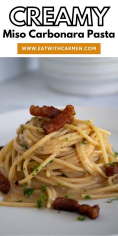 If you want pasta with a twist, creamy miso carbonara can feel daunting. But this recipe keeps it simple and turns out a showstopping dish that’s savory, creamy, and perfectly spicy. Save this pin for a quick, flavor-packed pasta everyone will love! Creamy Miso Pasta, Miso Carbonara, Fusion Pasta, Cozy Fall Dinner, Butter Noodles, Boiling Pasta, Red Miso, Pepper Pasta