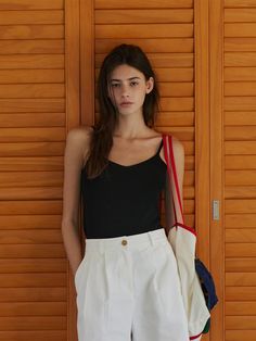 Country of Origin : Republic of Korea Chic Cotton Camisole, Chic Cotton Cami Knit Top, Chic Summer Cami Knit Top, Elegant Fine Knit Summer Tank Top, Chic Knit Tank Top, Chic Fine Knit Top For Day Out, Chic Knit Tank Top For Day Out, Chic Tank Knit Top For Day Out, Chic Cotton Knit Tank Top