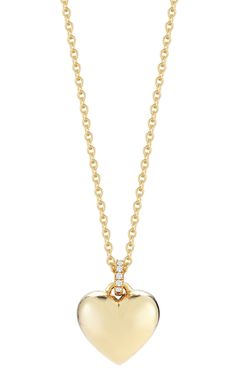 simple 18k yellow gold heart pendant necklace with engraving by finn by candice pool neistat Candice Pool, Custom Engraved Necklace, Push Presents, Edgy Jewelry, Heart Pendants, Barbie Stuff, Golden Heart, Puffed Heart, Custom Engagement Ring