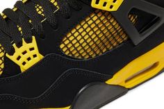 For the first time in over a decade, the Air Jordan 4 Retro Thunder is returning and is being featured as part of the Jordan Brand Spring/Summer 2023 campaign.Jordan Brand brought back this fan favorite colorway that is constructed using premium black nubuck uppers with splashes of Tour Yellow throughout the midsole, lace eyelets, and tongue. Michael Jordan's iconic Jumpman logo is placed on the heel tab, tongue and insoles of the sneakers.The Air Jordan 4 Retro Thunder (2023) released May 13, 2 Jordan 4 Retro Thunder, 2023 Sneakers, Jumpman Logo, Jordan 4 Retro, Air Jordan 4 Retro, Air Jordan 4, Sneakers For Men, Brand Store, Product Label