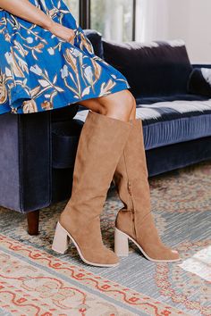 - These boot runs more true to size. - Boot Height: 19.5 Inches - Heel Height: 4 Inches - Calf Circumference: 15 Inches 5 Inch Heels, High Boots, Knee High Boots, Knee High, Fashion Forward, Heel Height, Running, Boots, Heels