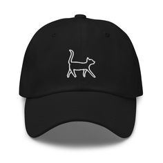 "Order your holiday gifts here for any loved ones, colleagues, and more before December 10th for delivery by Christmas with standard shipping to the US!  Message us with any questions!  Elevate your look with this sassy cat classic dad hat with a curved visor!  🧢 High-quality 100% chino cotton twill 🧢 Unstructured form, 6-panel, low-profile  🧢 6 embroidered eyelets 🧢 3 ⅛\" (7.6 cm) crown 🧢 Adjustable strap with antique buckle (shown in last image) 🧢 Not gender specific" Casual Cap With Cat Design, Casual Cat Design Cap, Casual Cat Design Hat, One Size Fits Most, Sassy Cat, Casual Cap, Dad Hat, Kitty Cat, Ball Cap, Black Friday Sale