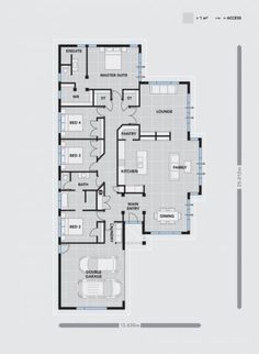 the floor plan for an apartment with three bedroom and two bathrooms, one living room