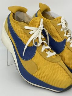 Nike Moon Racer QS Sneaker ‘Yellow Ochre' BV7779-700 Running Shoes Men's US 14. These are in excellent condition Retro Mustard Low-top Sneakers, Vintage Yellow Sneakers For Streetwear, Vintage Yellow Sneakers With Round Toe, Vintage Yellow High-top Sneakers, Vintage Yellow Sports Sneakers, Vintage Yellow Sneakers For Sports, Vintage Sneakers With Vibram Sole And Round Toe, Vintage Running Sneakers, Nike Sneakers For Men