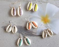 Turquoise earrings cowrie shell earrings beach jewelry | Etsy Handmade Coastal Jewelry For Summer, Cowrie Shell Dangle Jewelry For Gifts, Cowrie Shell Dangle Jewelry Gift, Cowrie Shell Dangle Earrings As Gift, Beach Teardrop Beaded Earrings For Pierced Ears, Summer Cowrie Shell Gift, Summer Teardrop Beaded Earrings For Beach, Summer Turquoise Shell Jewelry, Teardrop Beaded Earrings For Beach