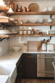 the kitchen is clean and ready to be used as a cook's pantry for cooking