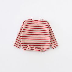 Toddler Girls' Cotton Stripe Round Neck T-Shirt Top - PrettyKid Cute Striped Tops For Fall, Cute Striped Fall Tops, Long Sleeve Cotton T-shirt With Horizontal Stripes, Cute Red Long Sleeve Tops, Childrens Clothing Boutique, Kids Boutique Clothing, Children's Boutique, Kids Boutique, Kids Wear