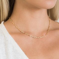 Gold Paperclip Necklace, Chunky Gold Chain Necklace, 10k Gold Chain, Chunky Gold Chain, Paperclip Chain Necklace, Paperclip Necklace, Gold Chain Choker, Big Jewelry, Necklace Chunky