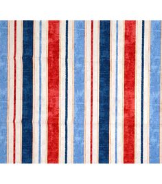 a red, white and blue striped rug