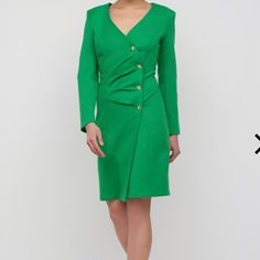 Sheath Dress V-neck Buttoned Mini Dress For Cocktail, Elegant Green Long Sleeve Bodycon Dress, Green Fitted Mini Dress For Formal Occasions, Green Fitted Bodycon Dress For Formal Occasions, Elegant Green Mini Dress For Formal Occasions, Elegant Green Mini Dress, Elegant Green Formal Mini Dress, Elegant Mid-length Spring Bodycon Dress, Elegant Mid-length Bodycon Dress For Spring