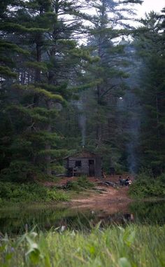 Small Cabin In The Woods, Mountain Architecture, Old Cabin, Little Cabin In The Woods, Cozy Cabins, Forest Cabin, Cottage Cabin, Cabin Living, Little Cabin