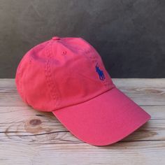 Brand New Ralph Lauren Polo Classic Pink Hat With Blue Logo 5180 Rr Classic Pink Summer Hat, Casual Pink Flat Brim Baseball Cap, Casual Flat Brim Pink Hats, Casual Pink Flat Brim Hat, Casual Pink Baseball Cap With Short Brim, Polo Beanie, Ralph Lauren Cap, Ralph Lauren Fragrance, Green Baseball Cap