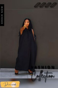 Hooded Street Sleeveless with Pocket Loose Dresses Casual Black Maxi Halter Dress, Black Casual Halter Maxi Dress, Casual Black Halter Maxi Dress, Casual Black Sleeveless Halter Dress, Loose Dresses, Loose Dress, 1 Million, Dresses