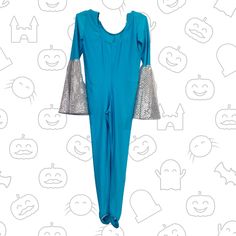 Turquoise Blue Glitter Long Sleeve Catsuit Children's Fancy Dress Costume Perfect for Halloween, fancy dress day or even a dance competition! Size: Child - Age 9-10 Composition: 80% Nylon 20% Elastane Care Instructions: Hand wash only Fitted Costume For Carnival Dance, Fitted Halloween Costume Unitard, Stretch Unitard For Halloween Costume, Fitted Unitard For Halloween Costume, Fitted Carnival Dance Costume, Stretch Long Sleeve Unitard For Costume Party, Fitted Halloween Unitard For Costume Party, Fitted Unitard For Halloween Costume Party, Fitted Blue Costumes For Costume Party