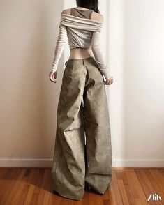 Zlily - Fashionable High-waisted Wide-leg Pants Condo Closet, Bohemian Jewels, Wide Leg Jeans Outfit, Technology Fashion, Pant Length, Fashion Materials, Diva Fashion, Cute Fits, Fitness Inspo