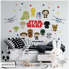 star wars wall stickers in a children's bedroom