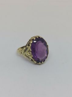 Vintage 14k Yellow Gold Floral Art Deco Style Purple Amethyst Ring Size 7. Gently used please see pictures. If you have any questions please feel free to contact me:) Antique Jewelry Rings, Purple Amethyst Ring, Gold Floral, Art Deco Style, Amethyst Ring, Ring Size 7, Deco Style, Purple Amethyst, Vintage Watches