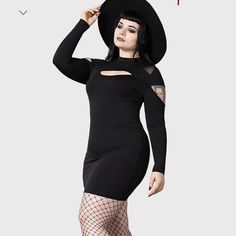 I’ve Tried It On Several Times But Never Worn It, And Now It’s The Wrong Size. I Hope It Can Be Loved By Someone Else. Witchy Fitted Long Sleeve Mini Dress, Fitted Witchy Mini Dress, Fitted Long Sleeve Witchy Mini Dress, Edgy Long Sleeve Halloween Mini Dress, Witchy Long Sleeve Fitted Mini Dress, Witchy Long Sleeve Dresses For Night Out, Witchy Fitted Mini Dress, Black Long Sleeve Witchy Mini Dress, Black Witchy Mini Dress For Night Out