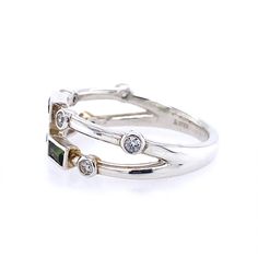 This two row Ring features three Baguette gemstones and round accent stones, Finger Size 7.. It is set in Sterling Silver but available in 14 Karat White, Yellow or Rose Gold. Pricing depends on choice of 1-5 gemstones and metal type. This ring is available for purchase as shown, with gemstones representing May, August, and October, but can be made to order to suit your needs. "Please allow a minimum 3-5 business days for completion. Each personalized piece of family jewelry is made to order and Family Birthstone Ring, Family Jewelry, Family Rings, Family Jewellery, Birthstone Ring, Or Rose, Types Of Metal, Birthstone, Wedding Rings