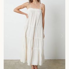 Beautiful Soft Linen Summer Maxi Dress Spencer White, Linen Summer, Summer Maxi, Summer Maxi Dress, Tiered Dress, Colorful Dresses, Color White, Maxi Dress, Velvet