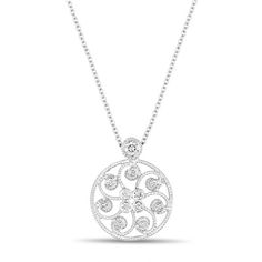 Unique Medallion Diamond Pendant Necklace Antique Vintage Style 14k White Gold 0.32 Carat Handmade U Diamond White Round Necklaces For Evening, White Gold Diamond Necklace With Filigree For Anniversary, Anniversary White Gold Diamond Necklace With Filigree, Fine Jewelry Diamond Necklace With Intricate Design, Diamond Filigree Necklaces For Anniversary, Brilliant Cut Round Necklaces For Evening, Elegant Diamond White Necklace With Intricate Design, Elegant Filigree Diamond Pendant Necklace, Fine Jewelry Round Evening Necklaces