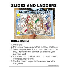 the slider and ladders game is shown with instructions