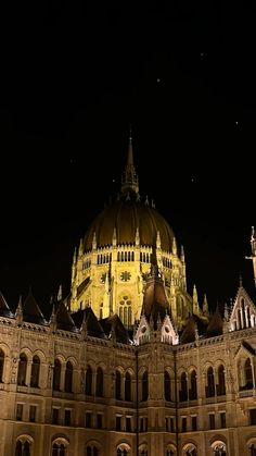 the building is lit up at night time