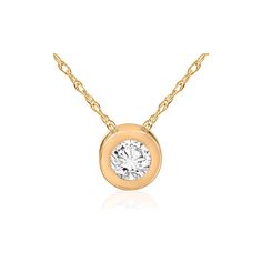 Pompeii3 1/2ct Round Solitaire Bezel Diamond Pendant 14k Yellow Gold, Women's, Size: Small Yellow Gold Solitaire Necklace With Bezel Setting For Anniversary, Classic Round Solitaire Necklace With Smooth Bezel, Classic Gold Solitaire Necklace With Smooth Bezel, Yellow Gold Diamond Necklace With Smooth Bezel For Anniversary, 14k Gold Round Pendant Diamond Necklace, Anniversary Solitaire Necklace With Round Cut And Smooth Bezel, Classic Yellow Gold Round Cut Birthstone Necklace, Classic Yellow Gold Solitaire Necklace With Tension Setting, Gold Solitaire Diamond Necklace With Tension Setting