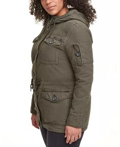 Levi's - Cotton Utility Jacket Swim Pants, Jacket For Women, Military Inspired, Fashion Over 40, Gas Station, Jackets Online, Utility Jacket, Trendy Plus Size, Military Jacket