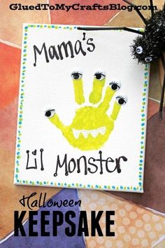 Mama's Little Monster - Halloween Keepsake Idea Keepsake Ideas, Halloween Crafts Preschool, Halloween Crafts For Toddlers, Baby Art Projects, Footprint Crafts, Fun Halloween Crafts, Halloween Arts And Crafts, Halloween Preschool, Easy Halloween Crafts