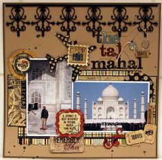 the taj maal is made up of many different pictures and words on it