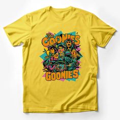 Retro The Goonies Movie T-Shirt, Vintage 80s Adventure Film Graphic Tee, Colorful Pop Culture Apparel, Unisex Gift Male T-Shirt Custom graphic T-Shirt.Customize your color Vintage Multicolor Top With Cartoon Print, Vintage Multicolor Tops With Cartoon Print, Multicolor Band Merch T-shirt With Letter Print, Retro Multicolor Cartoon Print Tops, Vintage Multicolor Short Sleeve T-shirt, Retro Yellow T-shirt For Fan Merchandise, Retro Multicolor Shirt With Funny Print, Vintage Yellow T-shirt With Funny Print, Multicolor Retro Shirt With Funny Print